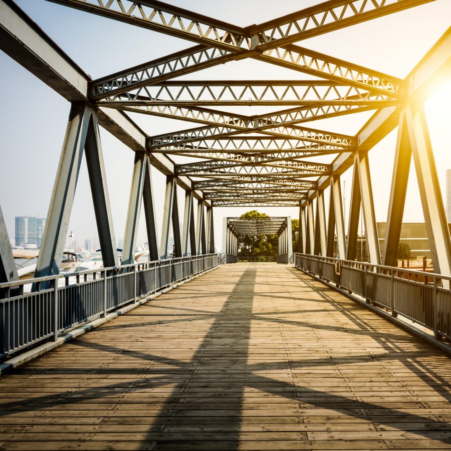 Located in Shanghai, one hundred years ago, the steel bridge.