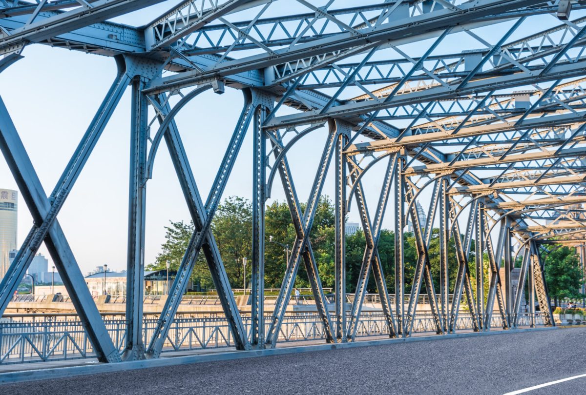 the Waibaidu bridge in Shanghai the Waibaidu bridge in Shanghai,China.